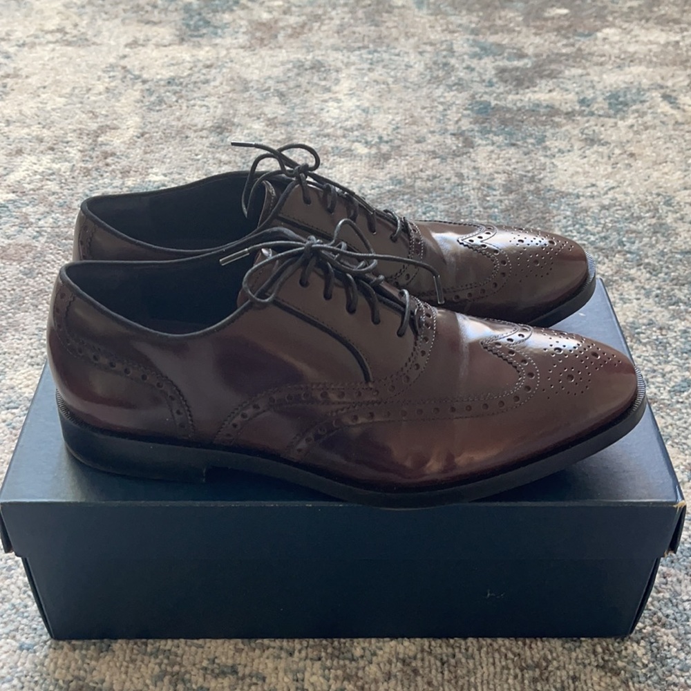 Cole Haan Hamilton GRND WNG Ox shoes US 9.5 color cordovan box